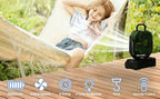 20000mAh Camping Fan with Remote Control LED Light Oscillating 4 Speeds Timer Power Bank - Rechargeable Tent Fan for Camping Picnic BBQ Fishing Outdoor