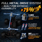 1:10 Brushless RC Car for Adults 37+ MPH - 4WD High Speed Off-Road Monster Truck, 2x3S 11.1V Battery 40-Min Runtime, Metal Gear Servo, Oil-Filled Shocks, Extra Swing Arms | Professional RC Crawler Gift