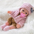 12 Inch Reborn Baby Doll with Pink Plush Outfit Hat Socks and Pacifier Realistic Newborn Soft Body Baby Doll Toy for Girls Toddlers Kids Birthday Christmas Holiday Gift