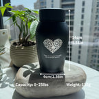Pet Urn for Ashes Large Capacity – Stainless Steel Dog & Cat Memorial Urn with Heart Paw Print, Secure Seal Keepsake Cremation Urn, 4 Colors: Gray, Gold, Blue, Black