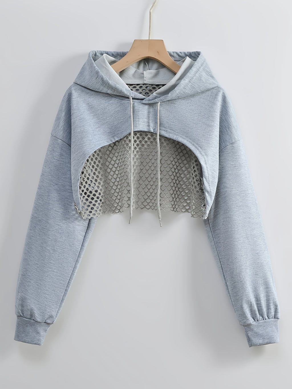 Women's Mesh Hoodie Solid Color American Street Style Sweet Spicy Fashion Jacket Top Black White XS S M L XL XXL