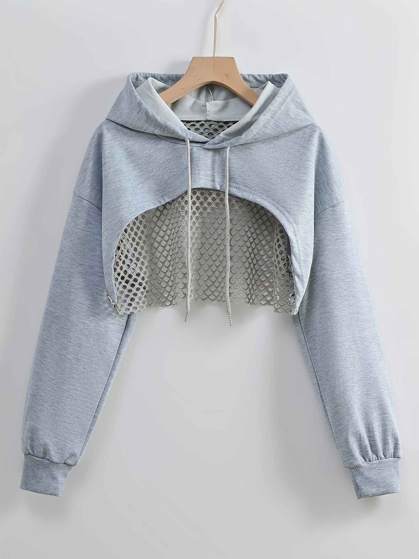 Women's Mesh Hoodie Solid Color American Street Style Sweet Spicy Fashion Jacket Top Black White XS S M L XL XXL