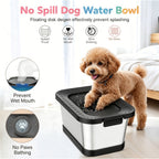 7L Stainless Steel Dog Water Bowl Anti-Spill Splash-Proof Slow Feeder for Messy Drinkers Heavy Duty Indoor Outdoor Pet Bowl – Large Capacity