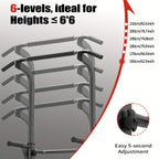 Adjustable Height Power Tower Dip Station – Multi-Function Pull Up Bar, Strength Training Workout Station for Home Gym – Black T055KX, No Backrest & Red T055CDU Models