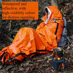 Emergency Mylar Sleeping Bag 4-Piece Kit – 2 Thermal Survival Sleeping Bags + 2 Whistles, Lightweight Portable Shelter for Camping, Hiking, Backpacking, Outdoor Survival & Emergencies
