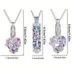 3-Piece Colorful Urn Necklace Set for Ashes - Cylindrical Butterfly & Dragonfly Memorial Cremation Pendants for Pet & Human Loss, Share with Family, Keepsake Jewelry Gift Set (3pcs)