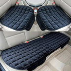 Plush Plaid Car Seat Cushion Protector 3-Piece Set – Thick Warm Memory Foam Pad, Non-Slip Breathable Universal Fit, Hand Washable Lightweight Car Seat Cover for 2 Front + 1 Back Seat, All Seasons