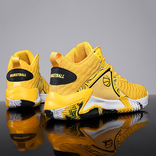 Men's High Top Basketball Shoes Anti-Slip Rubber Sole Breathable Lace-Up Sneakers for Men Durable Sports Running Shoes 3 Colors Sizes US 6.5-13.5 Cushioned Ankle Support