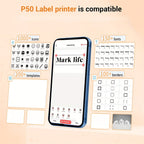 Marklife 2-Inch Portable Wireless Thermal Label Printer – Bluetooth Inkless Sticker Maker for iPhone & Android, Small Business Shipping Labels, Kitchen, Office & Home Organization, Includes 1 Roll White Labels