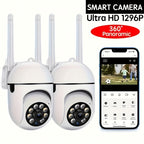 WiFi Security Camera 2-Pack 3MP Full HD - Night Vision, 2-Way Audio, Motion Detection & Real-Time Alerts, IP54 Waterproof Indoor Outdoor Surveillance Camera with App Remote Access & USB
