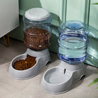 Automatic Gravity Dog Feeder and Water Dispenser 1 Gallon 3.8L - No Batteries Required, Durable PP Material, Suitable for Cats and Dogs Small Medium Pets, Hands-Free Gravity Feeding Station, Perfect Gift