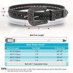 Rhinestone Belt Unisex Western Cowgirl Bling Belt – Sparkling Faux Leather Adjustable Waist Belt with Alloy Buckle for Women Men Sizes S-XL Party Festival Halloween Christmas Gift