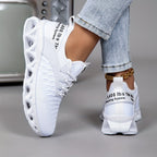 Women's Lightweight Sneakers Breathable Mesh Thick Sole Lace-Up Walking Shoes Slip-On Casual Running Tennis Shoes for Women 7 Colors Sizes US 6-12.5 Trendy Versatile Workout Shoes