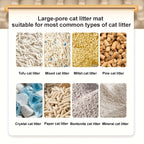 Cat Litter Mat Extra Large 27.6"×47.2" Honeycomb Double Layer Anti-Tracking, EVA Non-Slip Waterproof Litter Trapper for Multi-Cat Households, Easy to Clean, Fits Large Litter Boxes