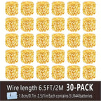 30-Pack LED Fairy Lights Battery Operated with Silver Wire – 6.5ft 20 LED Firefly Starry String Lights, Batteries Included, Perfect for DIY Wedding, Bedroom, Party, Patio, Christmas & Valentine's Day Decor