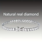 Tennis Bracelet Lab Grown 925 Silver Plated Round Cut Elegant Jewelry Gift for Women Men Sizes 6.5 to 8.5 Inches White Diamond Style Bracelet