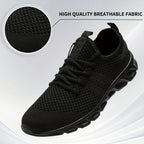 Men's Lightweight Breathable Knit Mesh Sneakers EVA Sole Low-Top Lace-Up Running Walking Shoes White Red Black Round Toe All-Season Gym Travel Daily Wear Sizes US 6-13.5