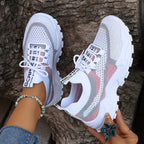 Women's Casual Low-Top Sneakers with Thick PVC Sole – Breathable Lightweight Tennis Shoes for Gym, Running & Everyday Wear | Women's Sports Shoes Sizes US 5-10 in Green, Black, Pink & Blue