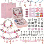 DIY Bracelet Making Kit for Girls Unicorn Mermaid Jewelry Craft Set with Portable Jewelry Box Handmade Beading Gift for Birthday Christmas Graduation Valentine Blue Purple Pink Black