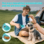 Upgraded Stainless Steel Pet Travel Water Bottle with Integrated Bowl – Leak-Proof 2-in-1 Water & Food Dispenser for Cats & Dogs, Food-Grade BPA-Free Portable Dog Water Bottle for Hiking Outdoor Travel