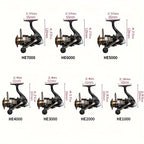 Spinning Fishing Reel HE1000-7000 – 5.2:1 Gear Ratio 22LB Max Drag Metal Body Left Right Hand Interchangeable Smooth Sensitive for Freshwater Saltwater Bass Trout Carp Fishing