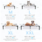 Cooling Elevated Dog Bed Raised Cot with Breathable Mesh & Metal Frame – Washable Portable No-Slip Dog Cot for Indoor & Outdoor Use, Available in 4 Sizes & 7 Colors for All Breeds