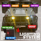 C8835 Full-Scale RC Military Off-Road Vehicle for Adults - Full-Proportion Transmission, Variable Speed, Climbing, Multi-Mode LED Lighting, 5 Openable Doors, Optional Machine Gun & Winch Accessories