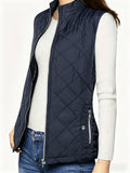 Women's Lightweight Quilted Vest – Stand-Up Collar Zip-Up Sleeveless Jacket 120g Polyester Lined Fall Winter Casual Outdoor Layering Gilet
