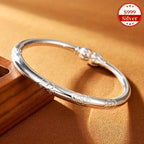 S999 Sterling Silver Tribal Style Bracelet for Women – Simple Elegant Bangle for Daily Wear, All Seasons, Mother’s Day, Birthday & Gift Giving