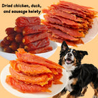 High Protein Dog Treats Chicken Duck Jerky Grain-Free Training Rewards Sausage Dental Health Low Fat Easily Digestible Medium Large Breeds Gift Box Multi-Flavor Sets
