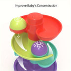 Colorful Spiral Rolling Ball Tower Track and Stack Toy Set for Toddlers Early Learning Color Recognition Fine Motor Skills Sensory Play Indoor Activity Birthday Christmas Holiday Gift for Boys Girls