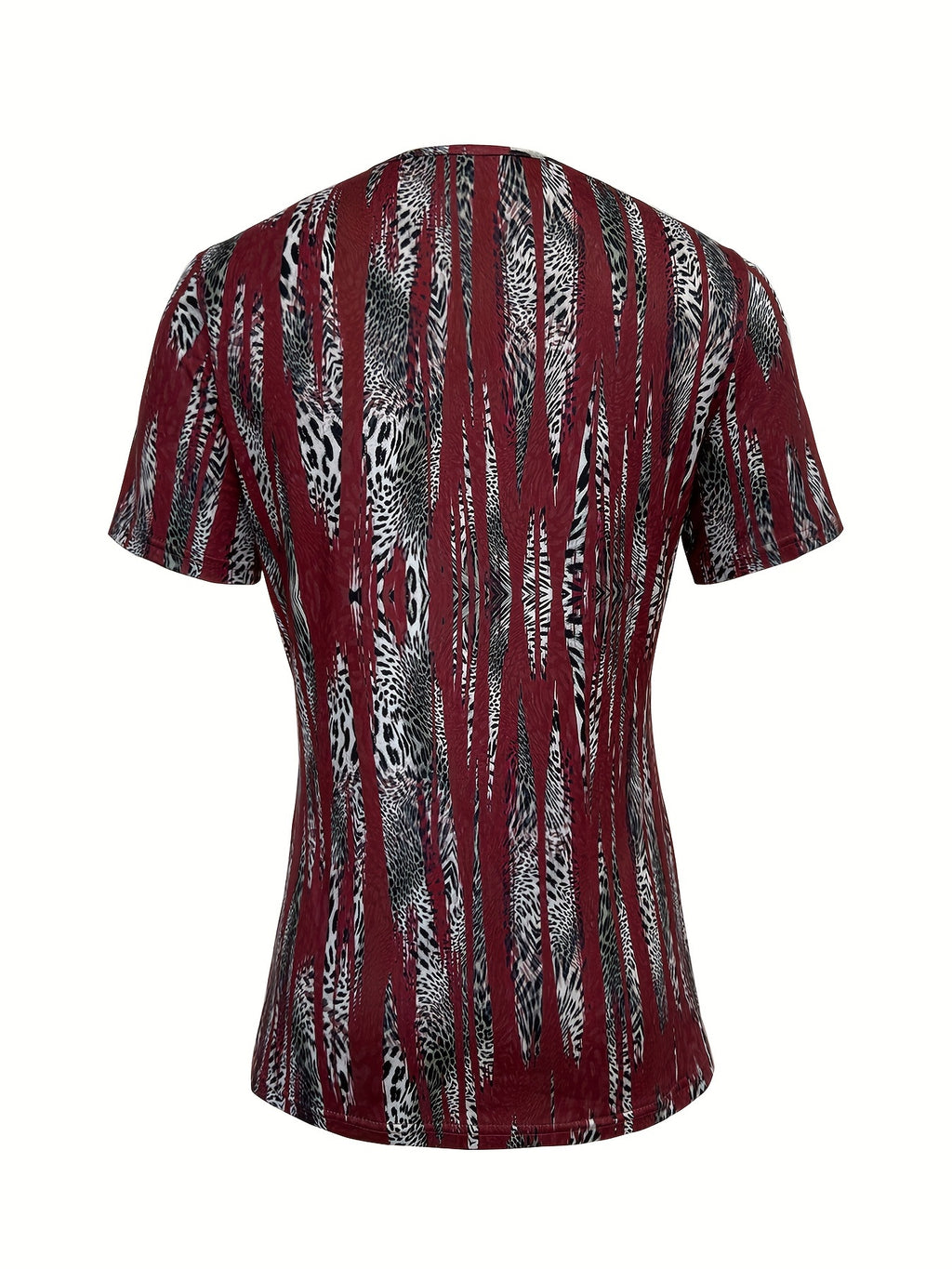 Women's Square Neck Paisley Print 2-in-1 Look T-Shirt Top – Casual Boho Daily Outing Layered Style Short Sleeve Summer Spring Fashion