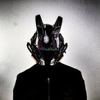 LED Cyberpunk Mask Wireless Control Light-Up Halloween Costume Mask – Rave Party Mask, Bar Club Stage Props, Role-Playing Photo Prop, Futuristic Sci-Fi Face Mask for Adults, Black Mask with LED Lights