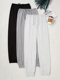 Women's Casual Drawstring Pants Loose Fit Elastic Waist Solid Color Home Lounge Pants Autumn Fall Comfortable Knit Polyester XS S M L XL XXL