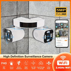 Dual Lens PTZ Security Camera Outdoor WiFi – 360° Pan Tilt Zoom 5MP, 10x Electric Zoom, Motion Detection, Two-Way Audio, Siren Alarm, Color Night Vision, App Control, Home Surveillance Camera