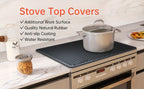 Silicone Electric Stove Top Cover Mat 28"x20" – Heat-Resistant Up to 450°F, Non-Slip Washable Ceramic Glass Cooktop Protector, Extra Large Flat RV Range Cover & Multipurpose Kitchen Mat, Black