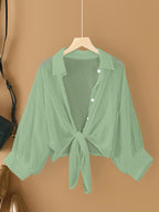 Women's Chiffon Cardigan Short Lightweight Summer Cover Up Casual Open Front Kimono Shirt Top for Women S M L XL XXL