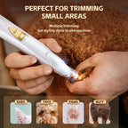 Dog Grooming Clippers Electric Pet Paw Trimmer with LED Light, USB Rechargeable Low Noise Dog & Cat Hair Shaver for Eyes, Face, Ears & Paws – Professional Cordless Pet Grooming Kit