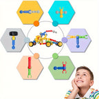 83 Piece STEM Building Blocks Toy for Kids Boys & Girls – Creative Educational Construction Set with Random Colors – Fun Engineering Brick Kit – Birthday & Christmas Gift for Children Ages 3-10