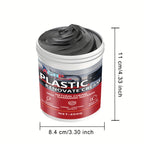 Car Plastic Trim Restorer Wax 400g – High Gloss UV-Resistant Polish for Dashboard Bumper Tire & Exterior Trim, Anti-Fade Interior & Exterior Car Detailing Paste, Non-Greasy Fast-Drying