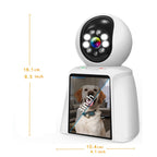 WiFi PTZ Indoor Camera with 3 Inch Built-In Screen 3MP HD Video Calling Two-Way Audio Color Night Vision AI Detection Pet Baby Elderly Monitor Home Security Camera App Control