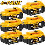 20V 8.0Ah Lithium-Ion Replacement Battery for DeWalt Cordless Tools – Compatible with DCB200, DCB205, DCB206, DCB204, DCB180 & DCD/DCF/DCG/DCS Series