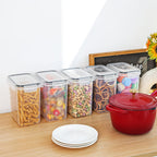 Airtight Food Storage Containers with Lids BPA Free – Flip-Top Locking Seal Plastic Pantry Organizer Jars for Rice, Cereal, Pasta, Flour & Sugar, Stackable, Sets of 6 to 84 Pieces