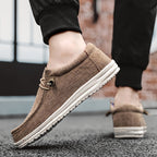 Men's Plus Size Breathable Vintage Canvas Loafers Low-Top Casual Sneakers Round Toe Slip-On Shoes for Outdoor Sports Daily Wear All Seasons Beige Black Blue Brown US 7-13