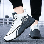 Men's Arch Support Anti-Slip Running Shoes – Lightweight Breathable Tennis Walking Gym Shoes, Corrective Sports Sneakers, White Blue & White Grey, Sizes US 7–12.5