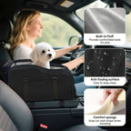 Pet Car Booster Seat with Safety Harness – Center Console Dog Car Carrier Nest for Small Dogs & Cats, Portable Travel Pet Bed, Easy-Clean Sturdy Construction, Multiple Colors