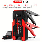 4000A/6000A Car Jump Starter with 150 PSI Air Compressor – 2-in-1 Portable Battery Booster & Tire Inflator, USB Fast Charge Power Bank, 3-Mode Flashlight for Cars, Trucks, Motorcycles & SUVs