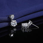 5 Carat Moissanite Stud Earrings for Women – 925 Sterling Silver Drop Earrings, Brilliant Luxury Fine Jewelry, Perfect Gift for Christmas, Valentine's Day & Special Occasions