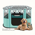Foldable Pet Playpen with Storage Bag – Portable Indoor Outdoor Dog Cat Exercise Kennel & Puppy Kitten Playpen, 4 Sizes M/L/XL/XXL for Cats Dogs Rabbits, Travel & Camping Ready