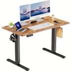 63 Inch Electric Standing Desk – Height Adjustable Sit-Stand PC Workstation with Wood Desktop, Home Office, Bedroom & Gaming Room Computer Work Table for Small Spaces